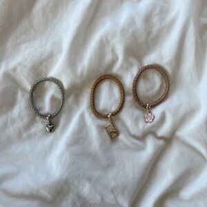 Gold Silver Bronze Bracelet Set